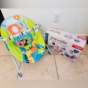Infantino Colorful Animal Baby Support Seat and Baby Bouncer Bundle